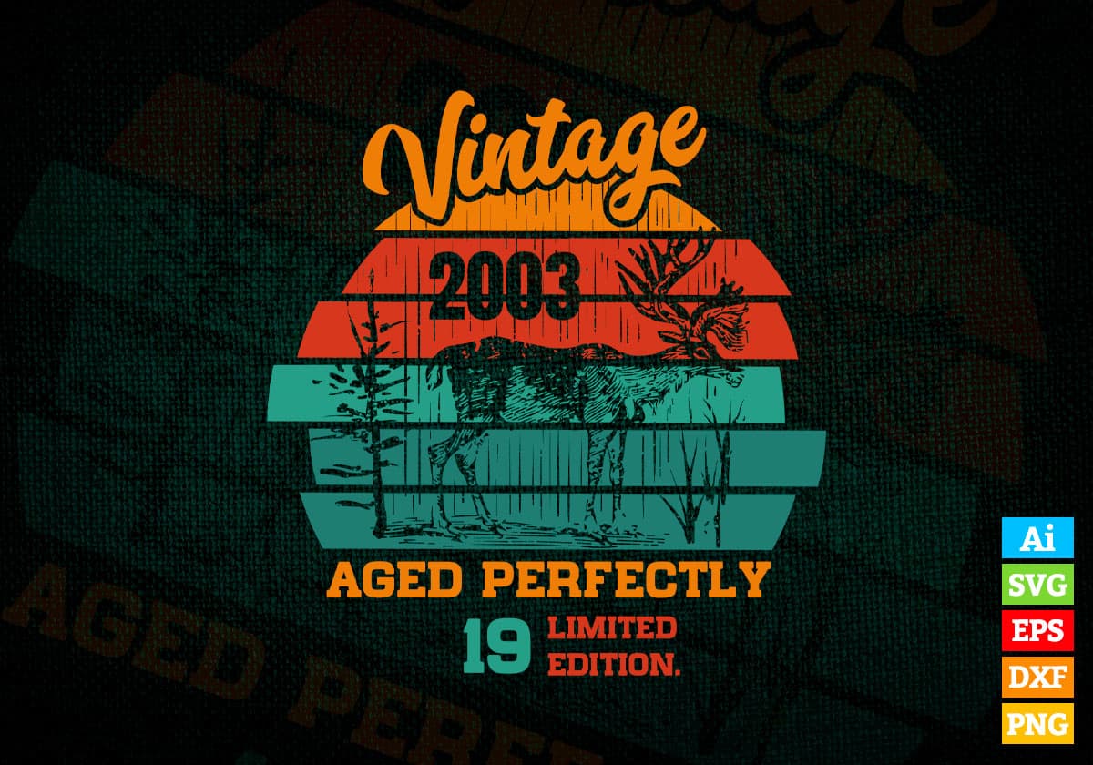 19th Birthday for Deer Hunter Vintage Hunting Editable Vector T-shirt Design in Ai Svg Png Files