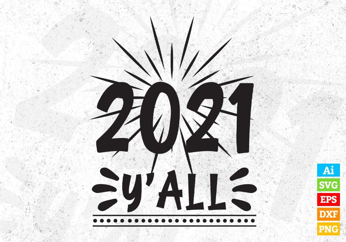 2021 Y'All Merry Christmas T shirt Design In Svg Png Cutting Printable Files