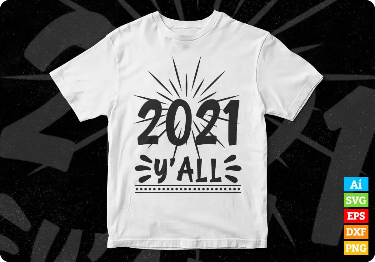 2021 Y'All Merry Christmas T shirt Design In Svg Png Cutting Printable Files