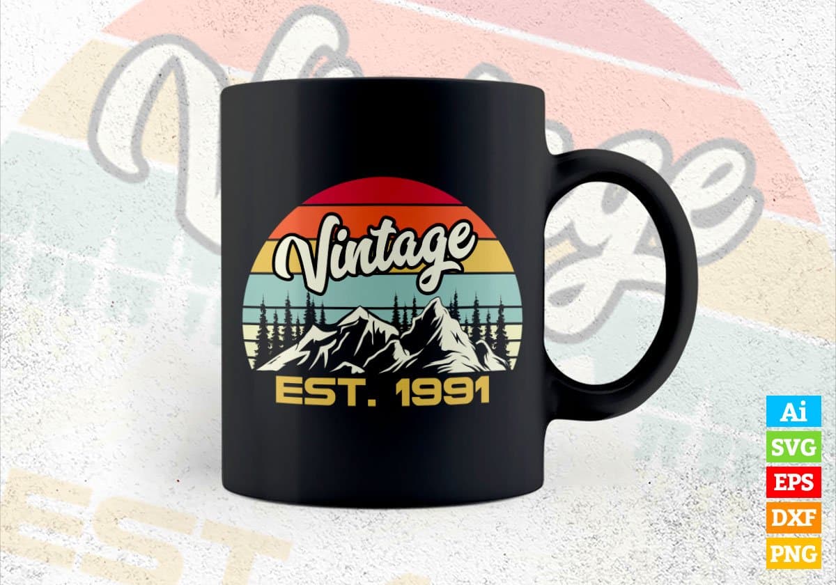 31st Birthday of Mountain Hiking Lovers Outdoor Vintage Editable Vector T-shirt Design in Ai Svg Png Files