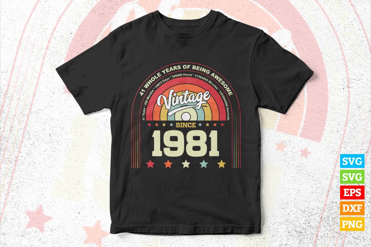 41 Whole Years of Being Awesome Since 1981 Vintage Birthday
