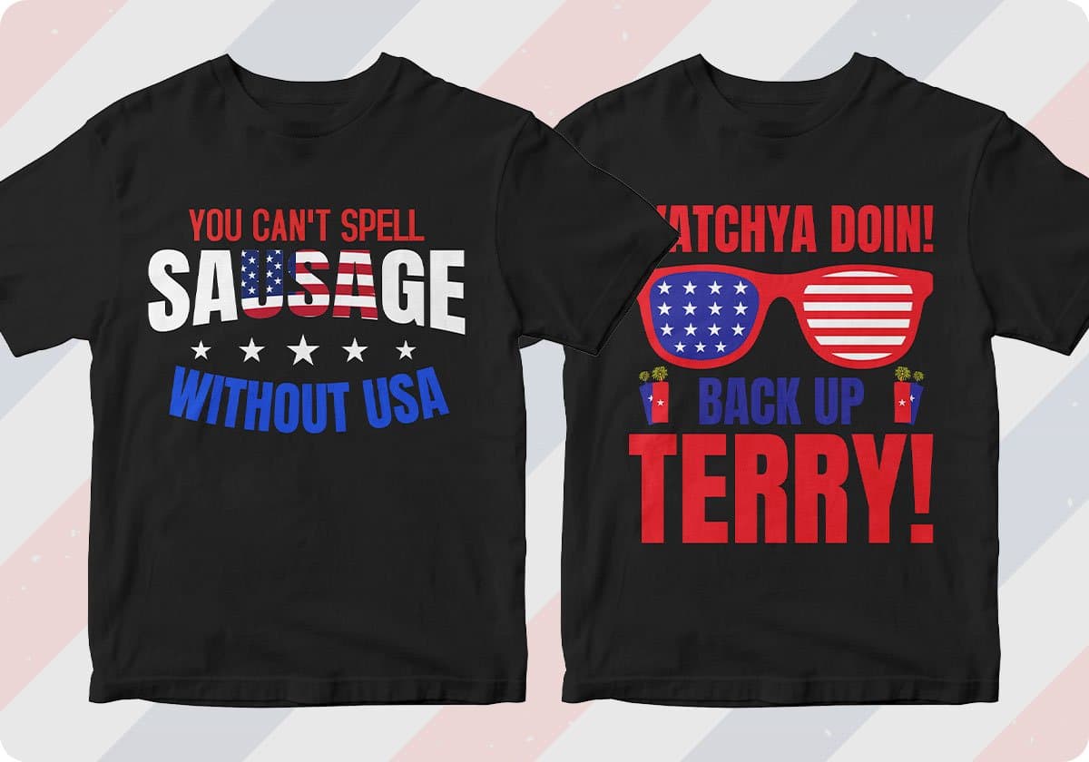 4th of July 50 Editable T-shirt Designs Bundle Part 1
