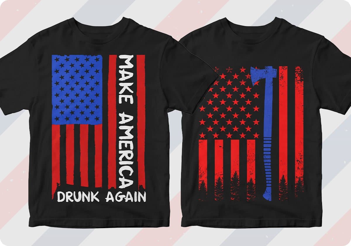 4th of July 50 Editable T-shirt Designs Bundle Part 1
