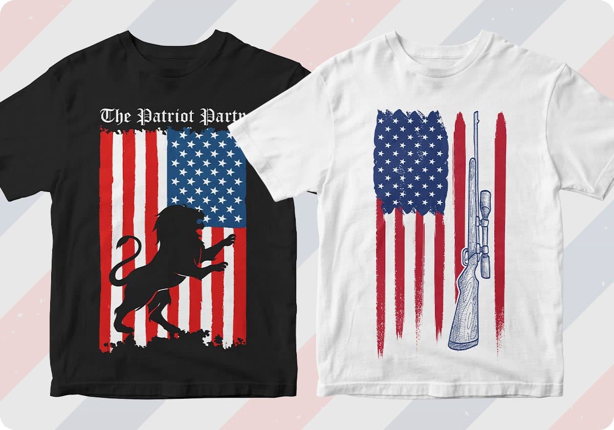4th of July 50 Editable T-shirt Designs Bundle Part 1