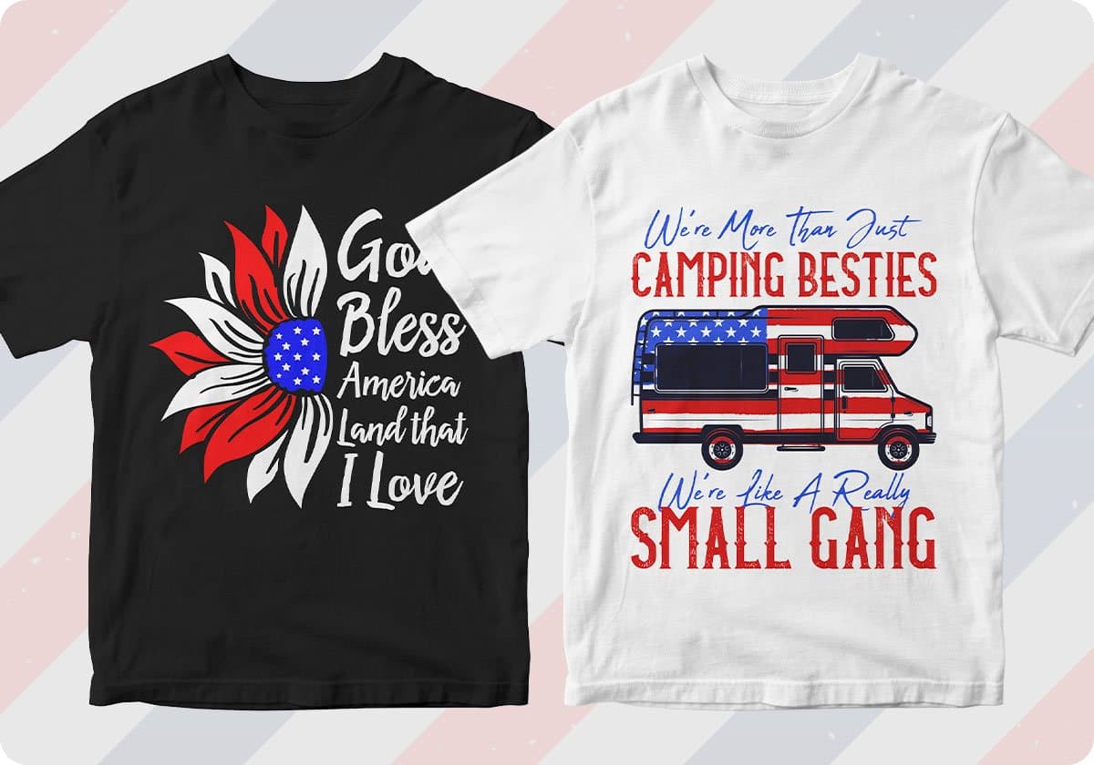 4th of July 50 Editable T-shirt Designs Bundle Part 1
