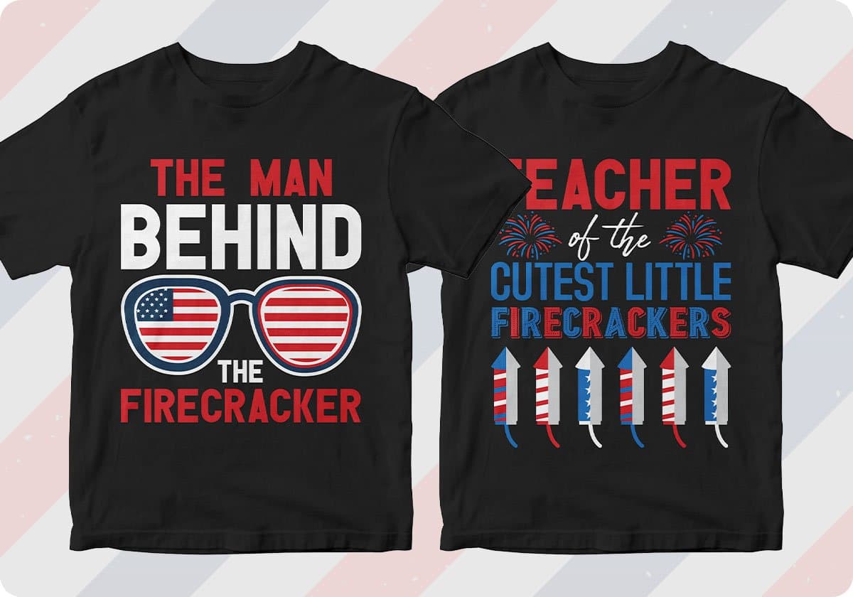 4th of July 50 Editable T-shirt Designs Bundle Part 1