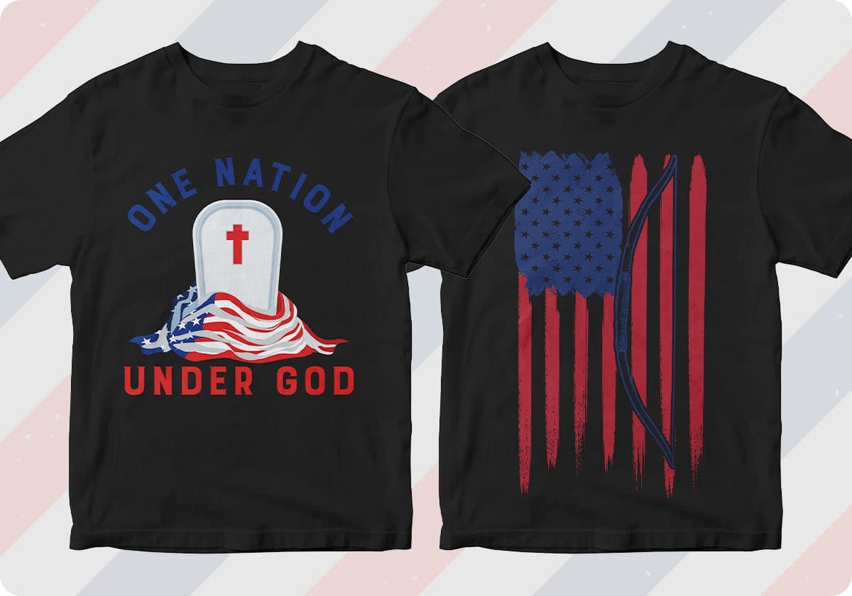4th of July 50 Editable T-shirt Designs Bundle Part 1