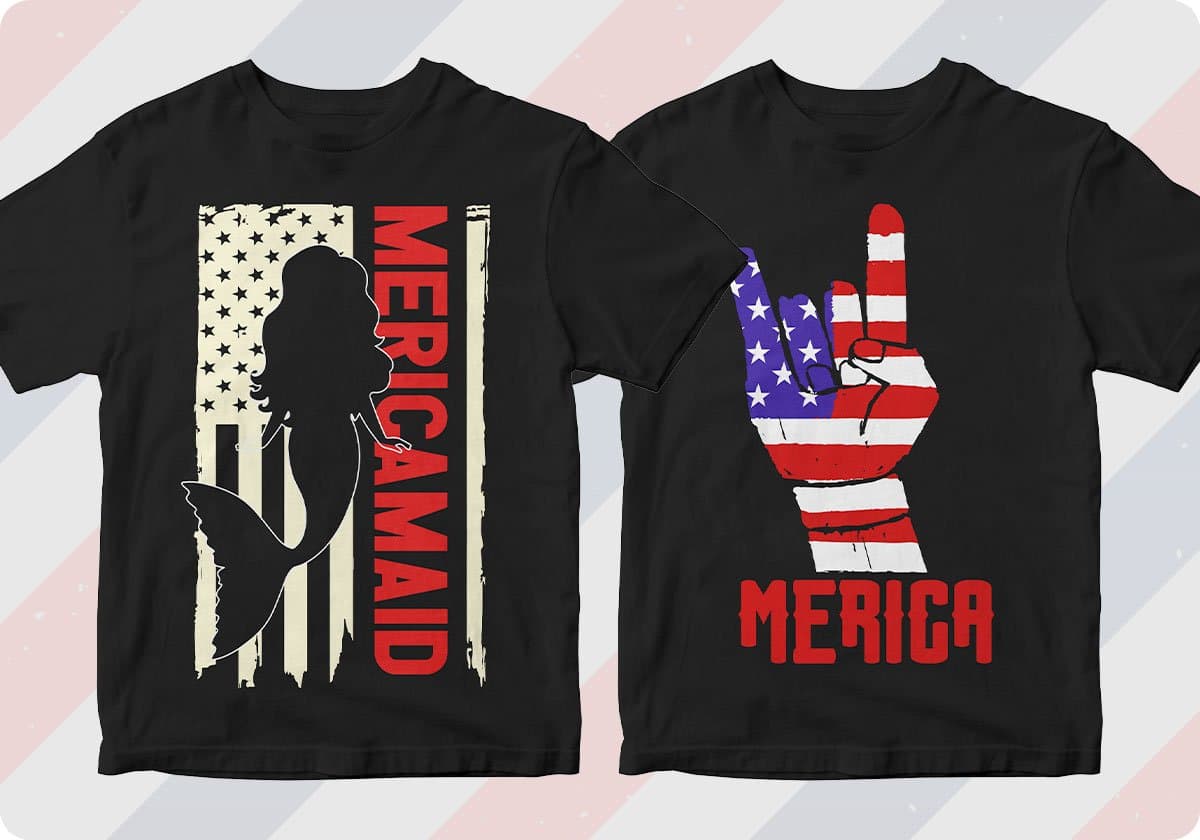 4th of July 50 Editable T-shirt Designs Bundle Part 1