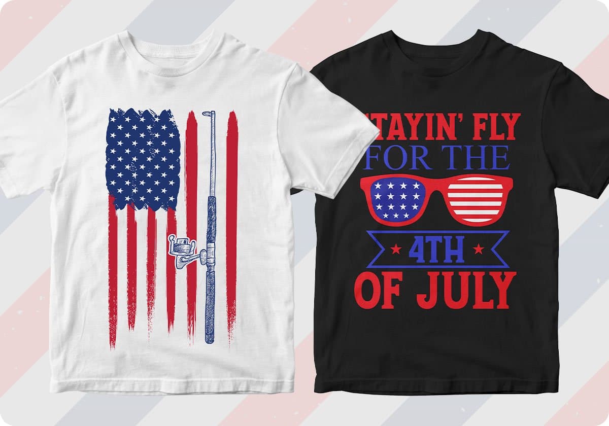 4th of July 50 Editable T-shirt Designs Bundle Part 1