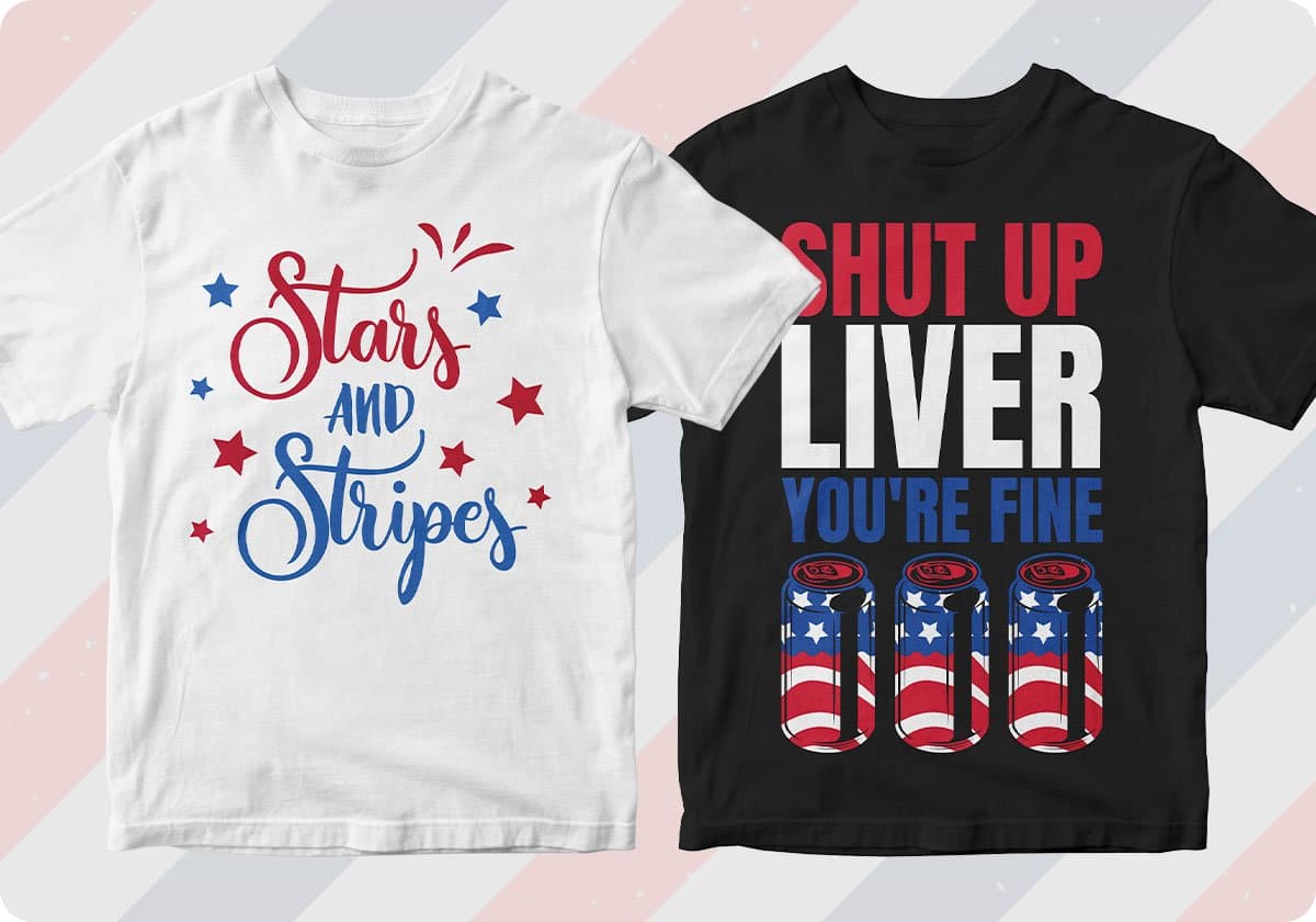 4th of July 50 Editable T-shirt Designs Bundle Part 1