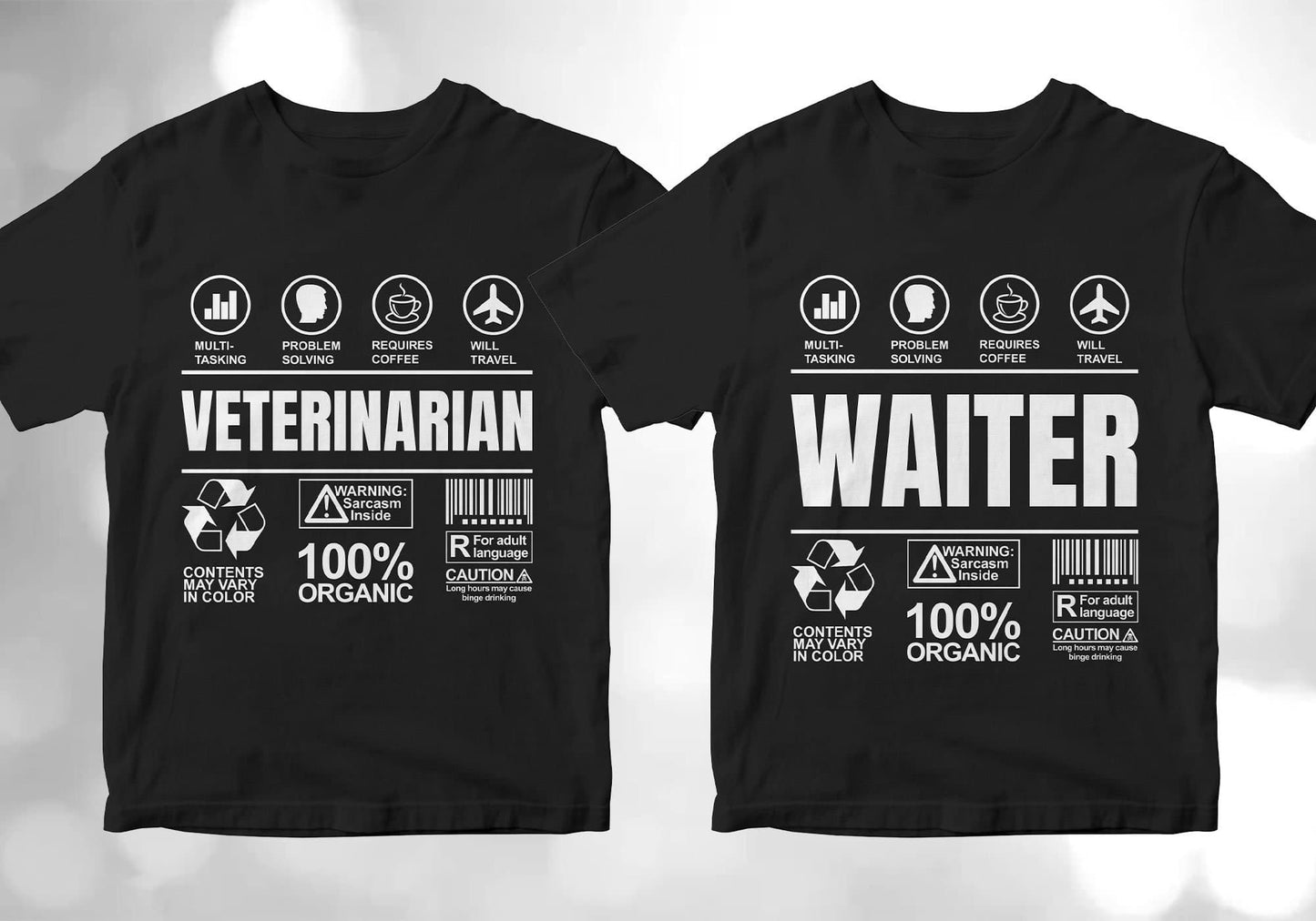 50 Funny Sarcastic Unique Gift For Professions Editable Vector T-shirt Designs Bundle