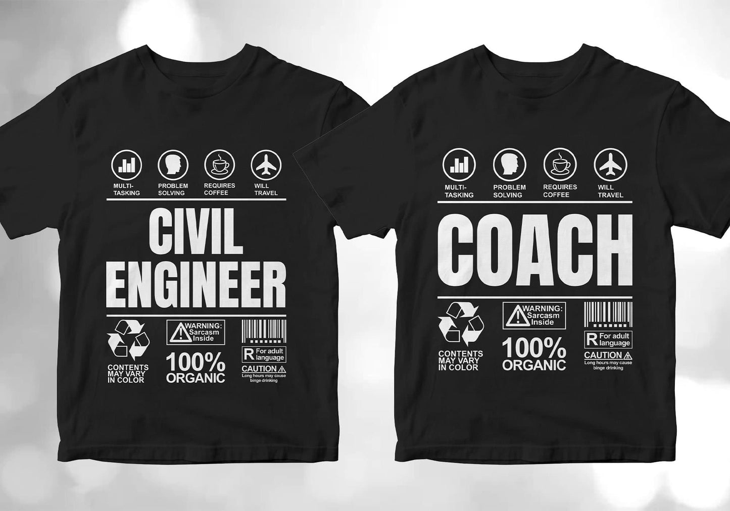 50 Funny Sarcastic Unique Gift For Professions Editable Vector T-shirt Designs Bundle