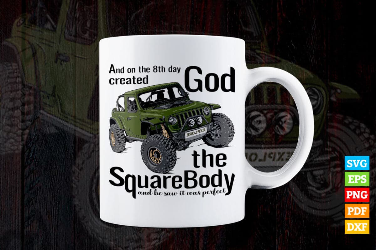 8th Day God Square-Body Hot Rod T shirt Design Png Svg Printable Files
