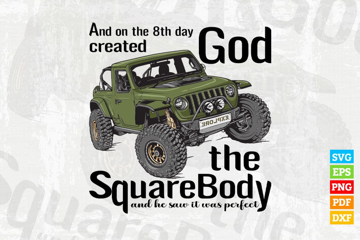 8th Day God Square-Body Hot Rod T shirt Design Png Svg Printable Files
