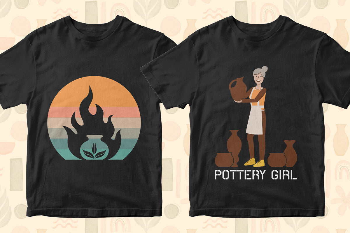 Pottery 50 Editable T-shirt Designs Bundle Part 1