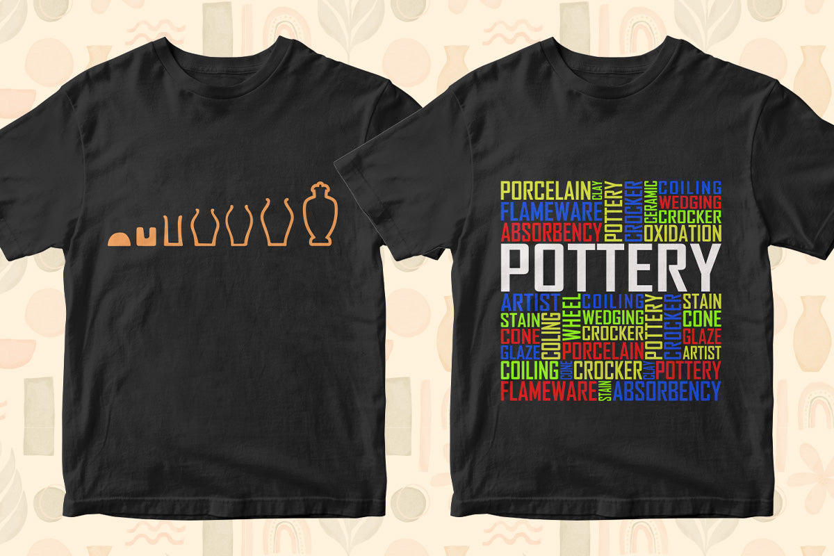 Pottery 50 Editable T-shirt Designs Bundle Part 1