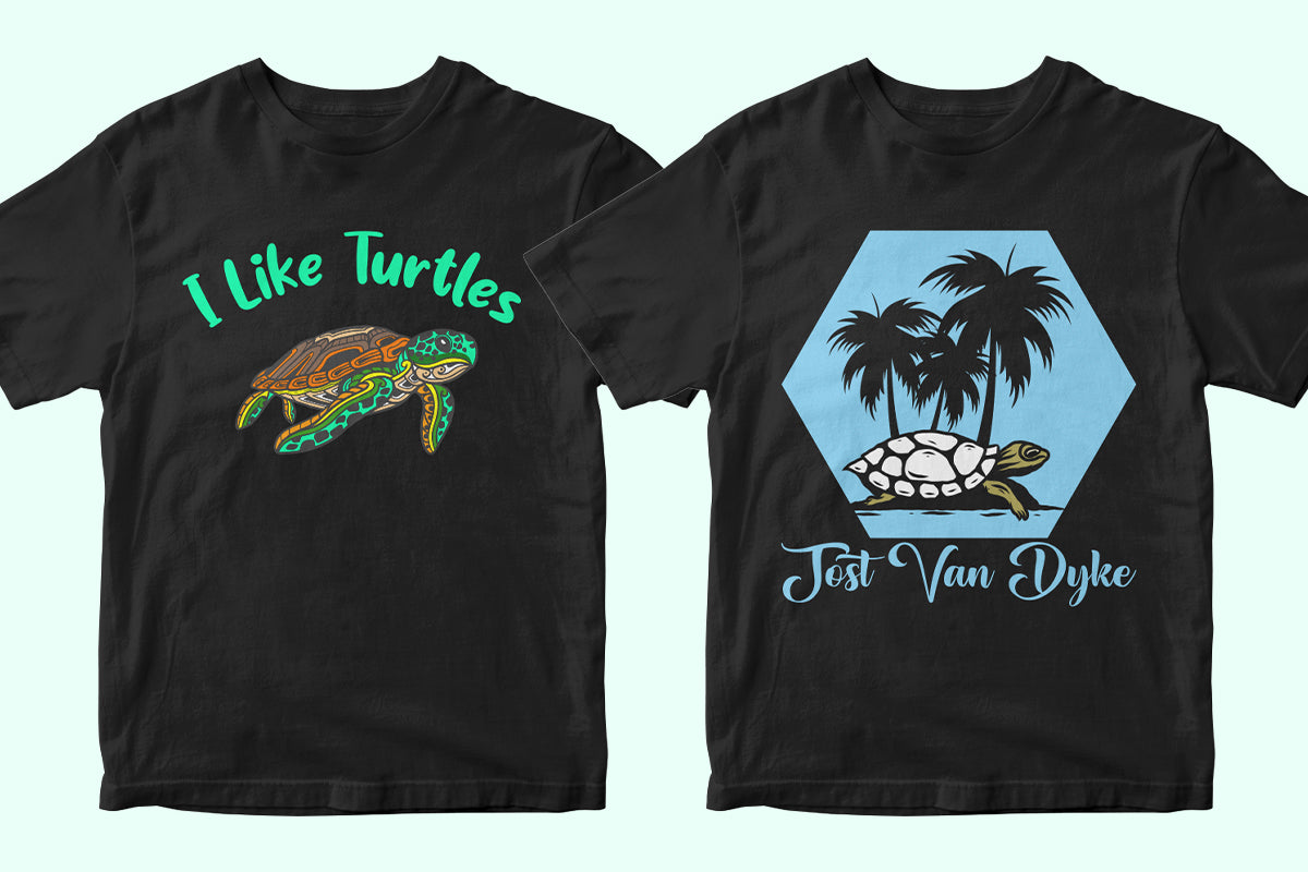 Sea Turtle 50 Editable T-shirt Designs Bundle Part 1