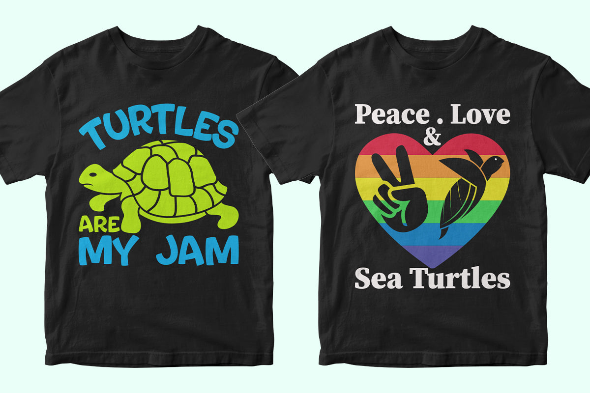 Sea Turtle 50 Editable T-shirt Designs Bundle Part 1