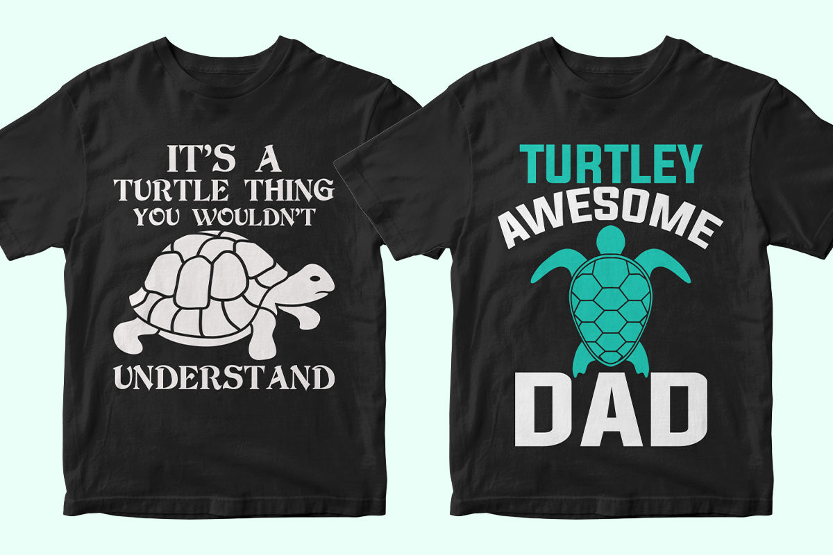 Sea Turtle 50 Editable T-shirt Designs Bundle Part 1