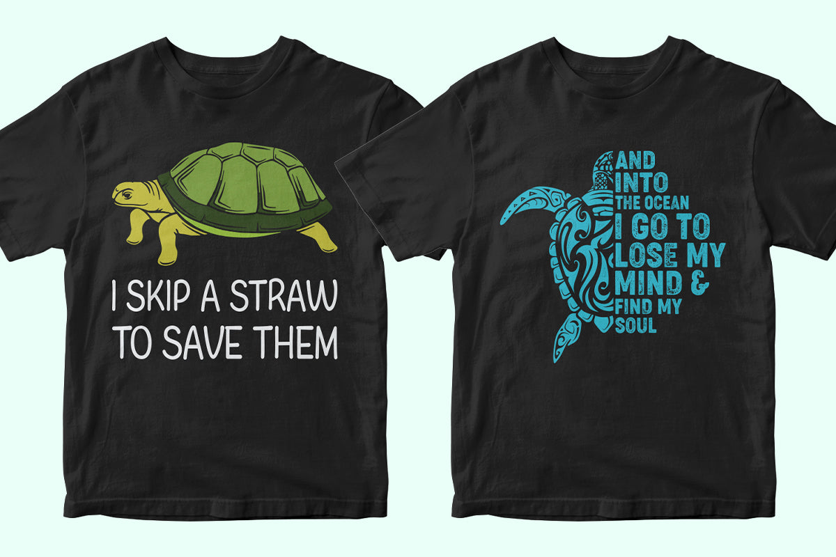 Sea Turtle 50 Editable T-shirt Designs Bundle Part 1