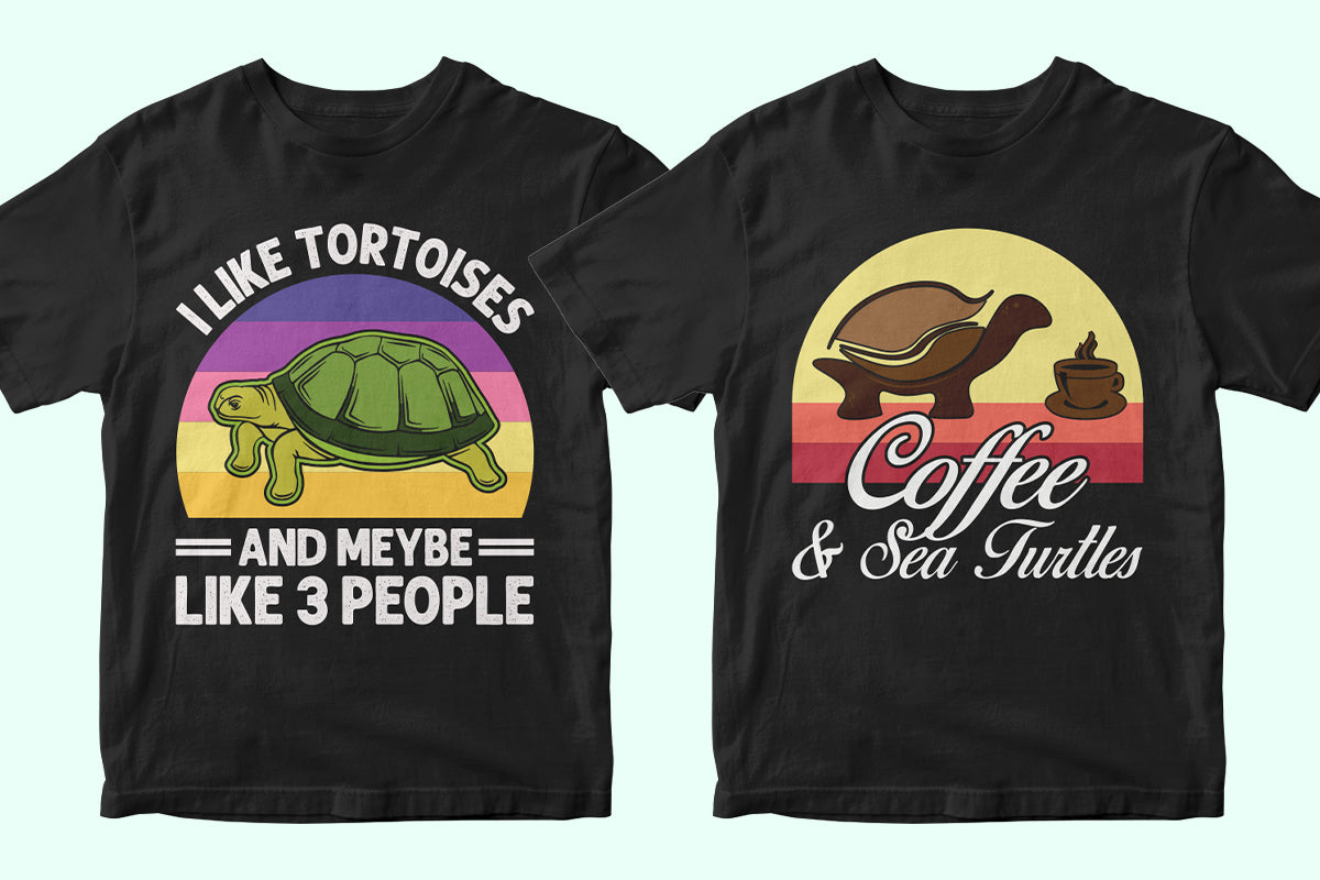 Sea Turtle 50 Editable T-shirt Designs Bundle Part 1