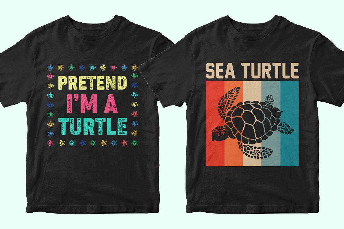 Sea Turtle 50 Editable T-shirt Designs Bundle Part 1