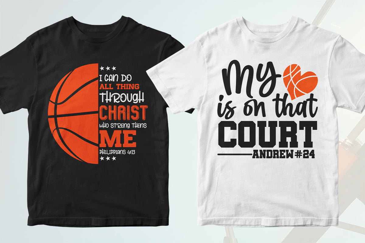 Basketball 50 Editable T-shirt Designs Bundle Part 1