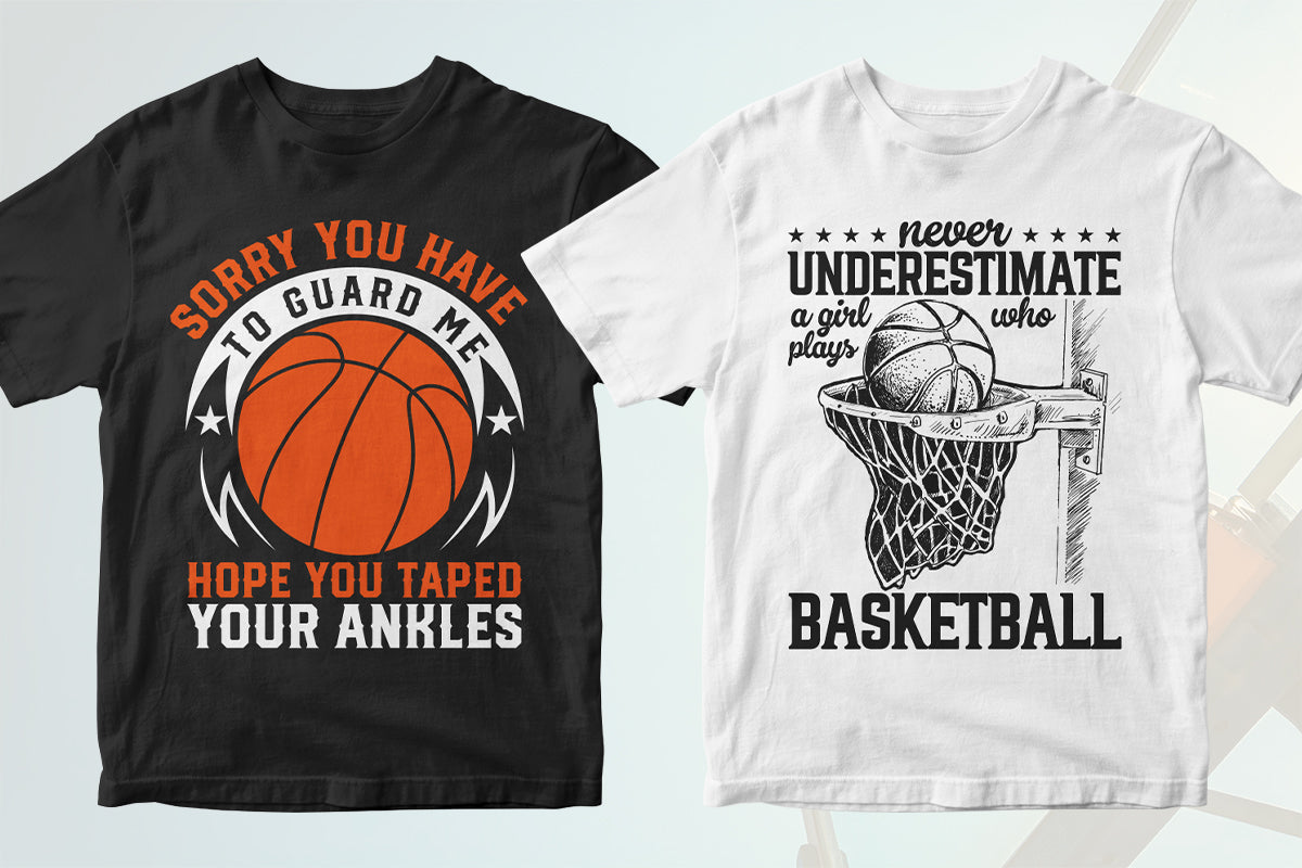 Basketball 50 Editable T-shirt Designs Bundle Part 1