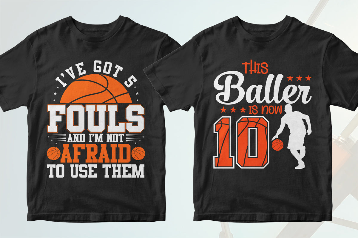 Basketball 50 Editable T-shirt Designs Bundle Part 1