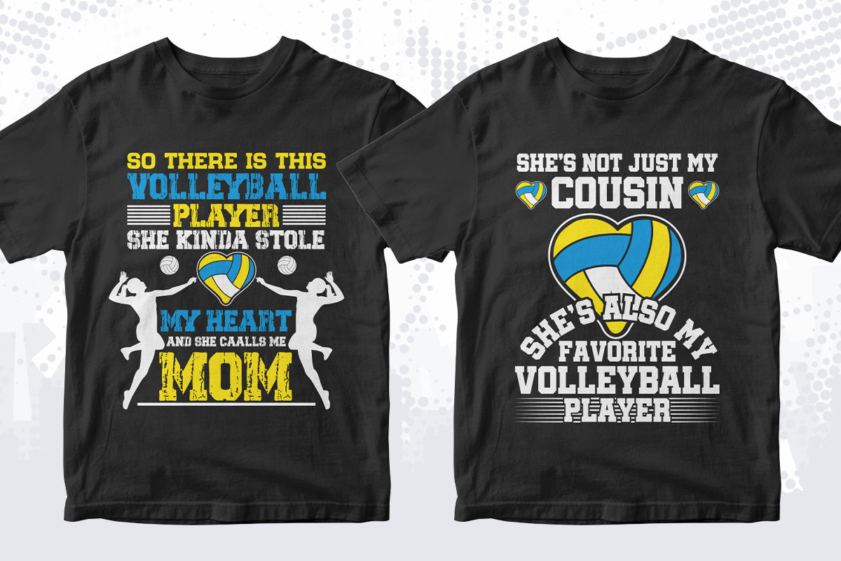 Volleyball 50 Editable T-shirt Designs Bundle Part 1