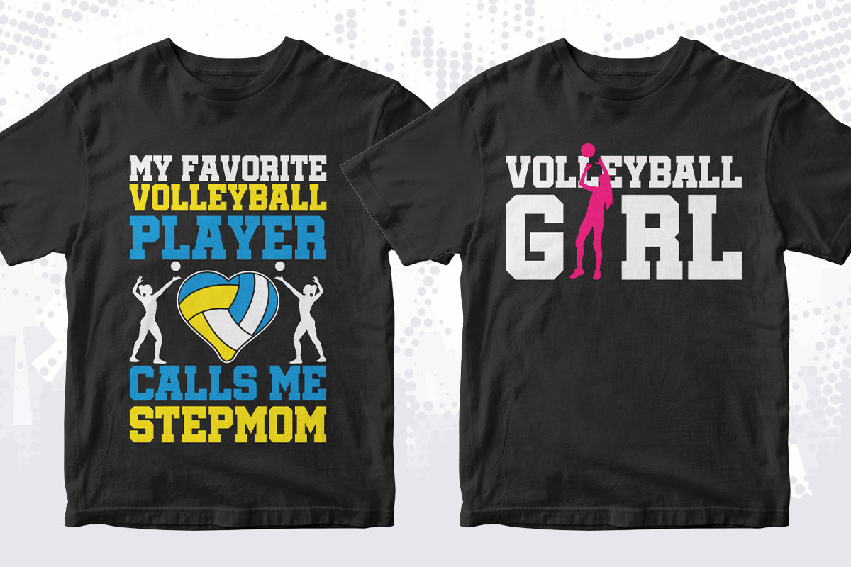 Volleyball 50 Editable T-shirt Designs Bundle Part 1