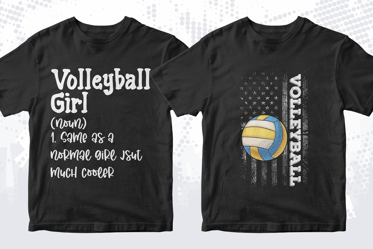 Volleyball 50 Editable T-shirt Designs Bundle Part 1