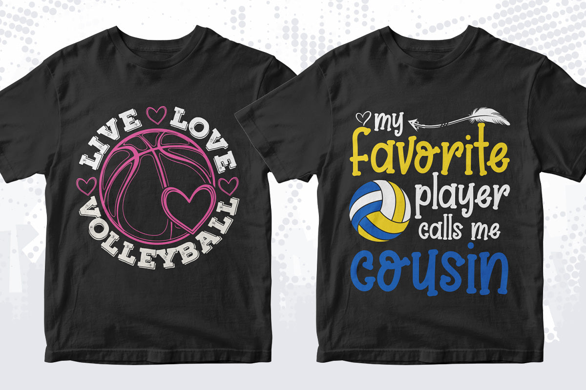 Volleyball 50 Editable T-shirt Designs Bundle Part 1