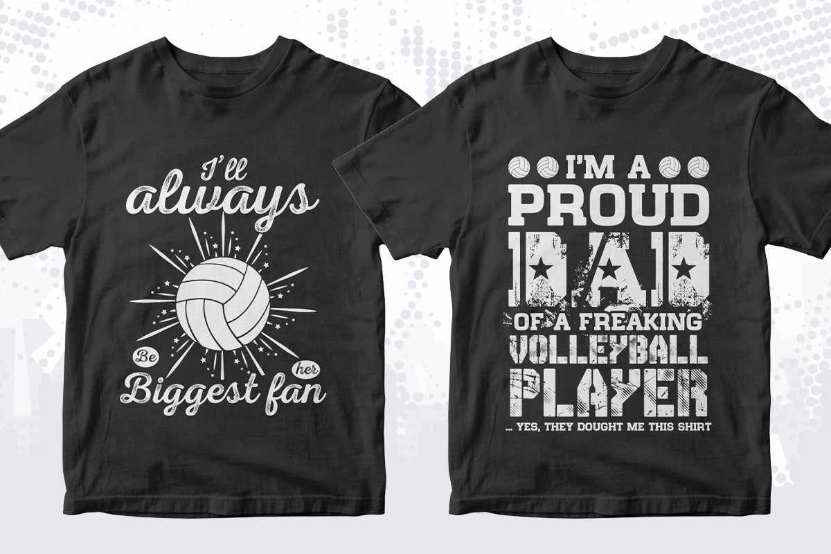 Volleyball 50 Editable T-shirt Designs Bundle Part 1