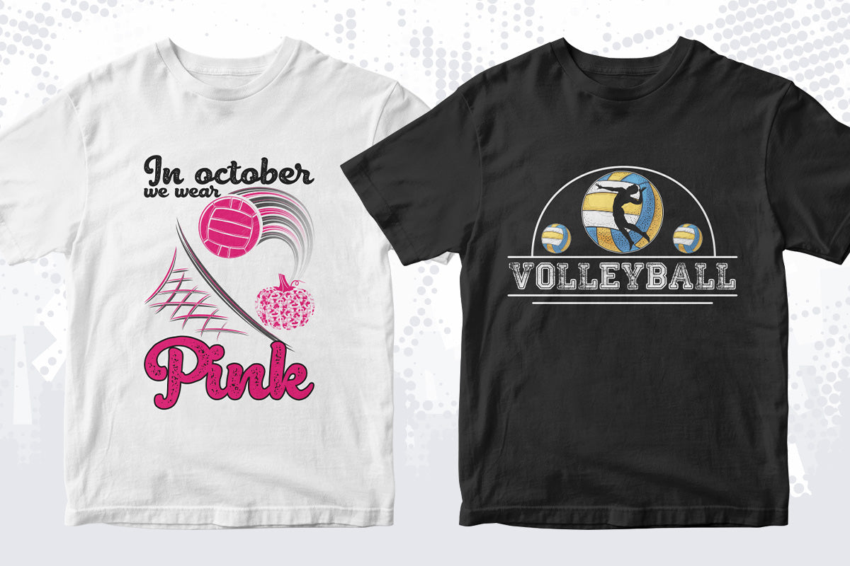 Volleyball 50 Editable T-shirt Designs Bundle Part 1