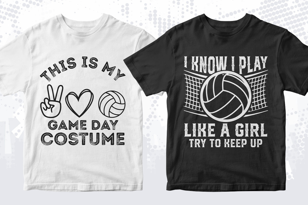 Volleyball 50 Editable T-shirt Designs Bundle Part 1