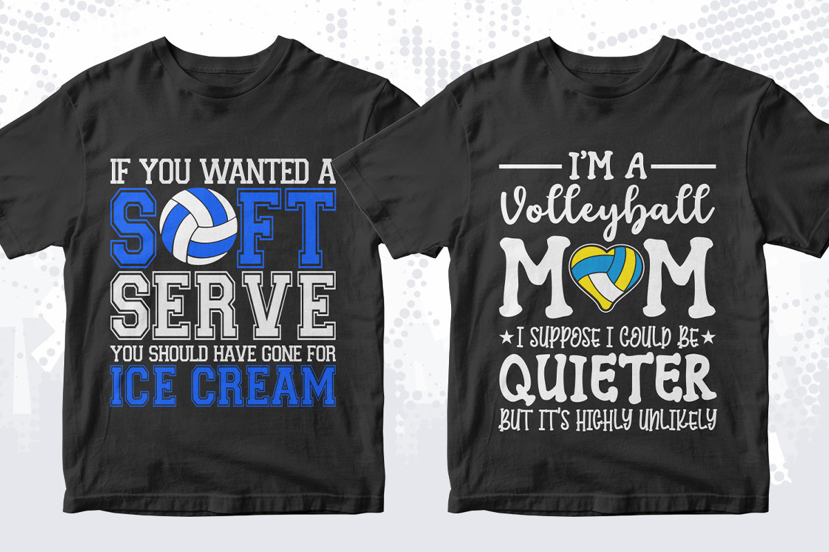 Volleyball 50 Editable T-shirt Designs Bundle Part 1