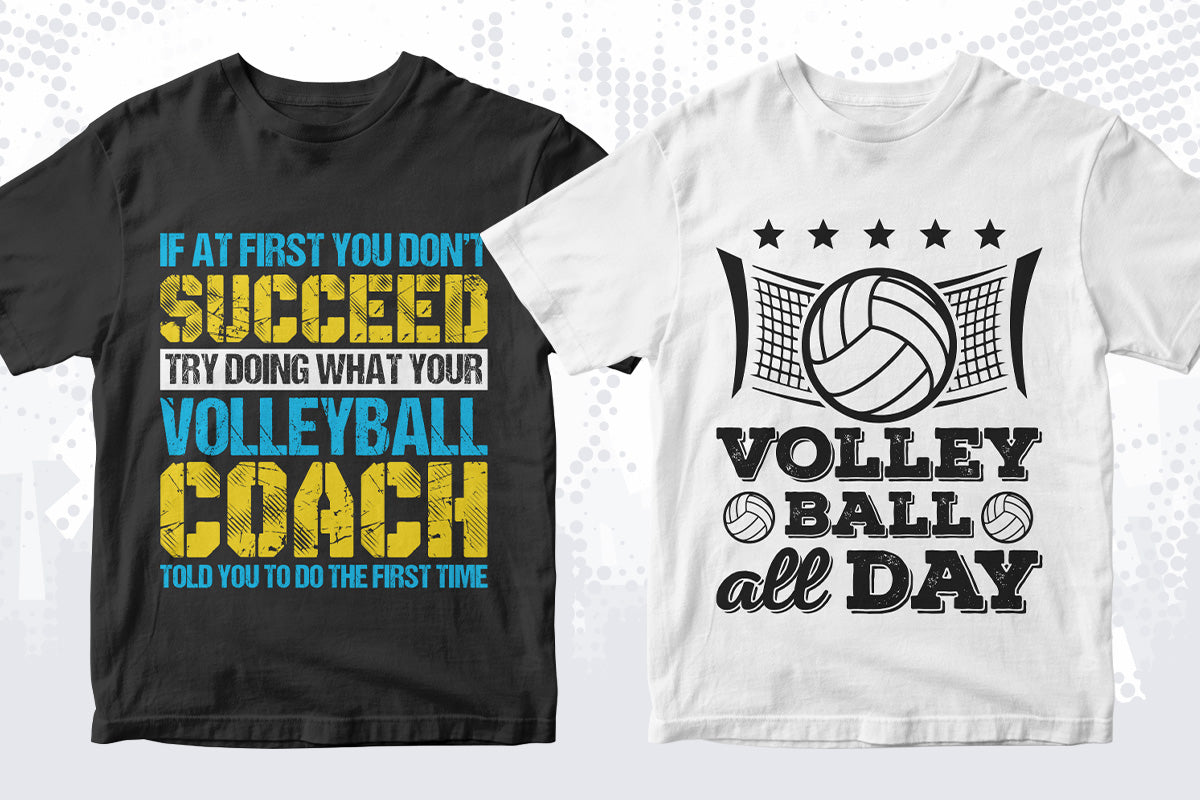 Volleyball 50 Editable T-shirt Designs Bundle Part 1