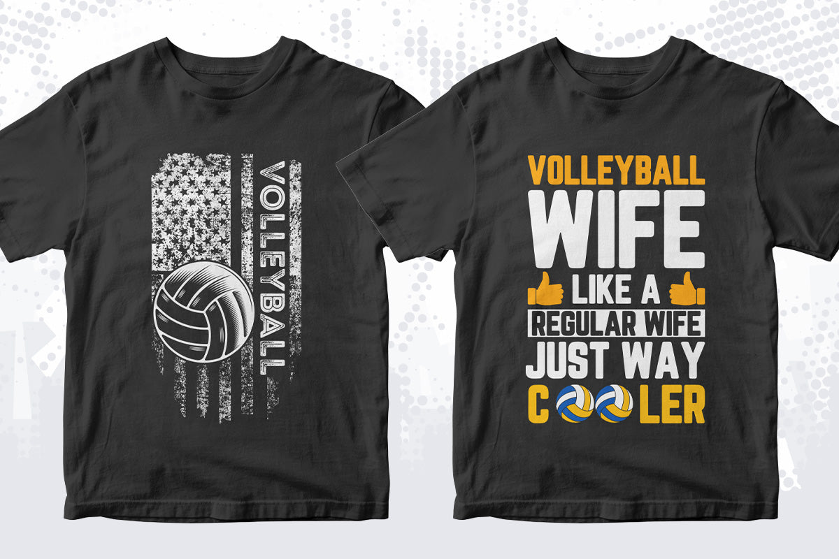 Volleyball 50 Editable T-shirt Designs Bundle Part 1