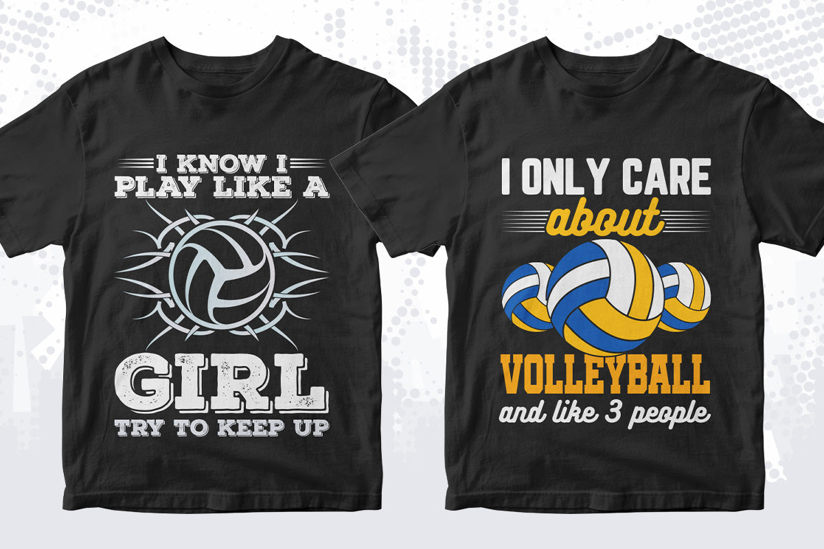 Volleyball 50 Editable T-shirt Designs Bundle Part 1