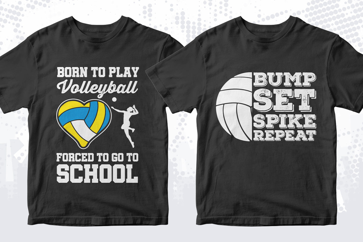 Volleyball 50 Editable T-shirt Designs Bundle Part 1