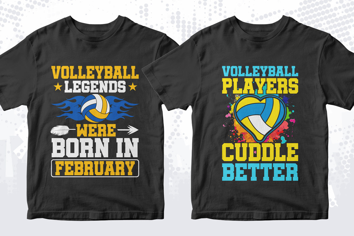 Volleyball 50 Editable T-shirt Designs Bundle Part 1