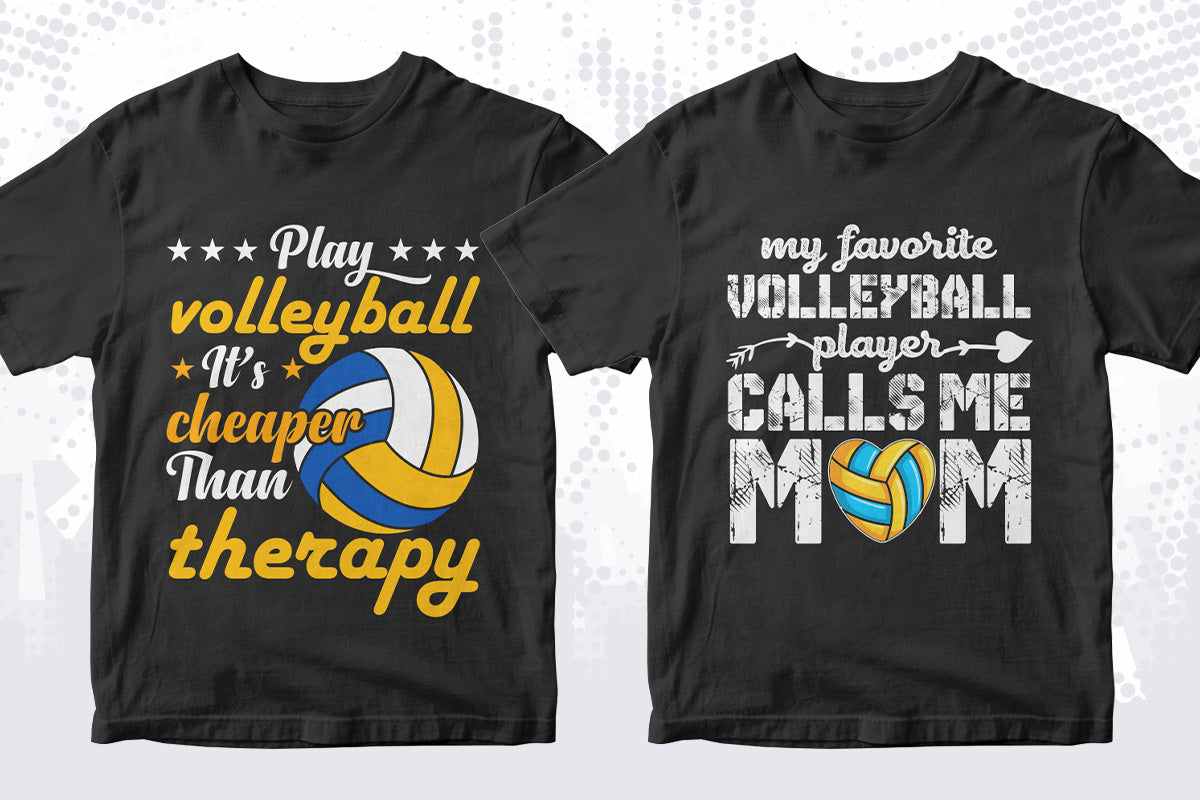 Volleyball 50 Editable T-shirt Designs Bundle Part 1