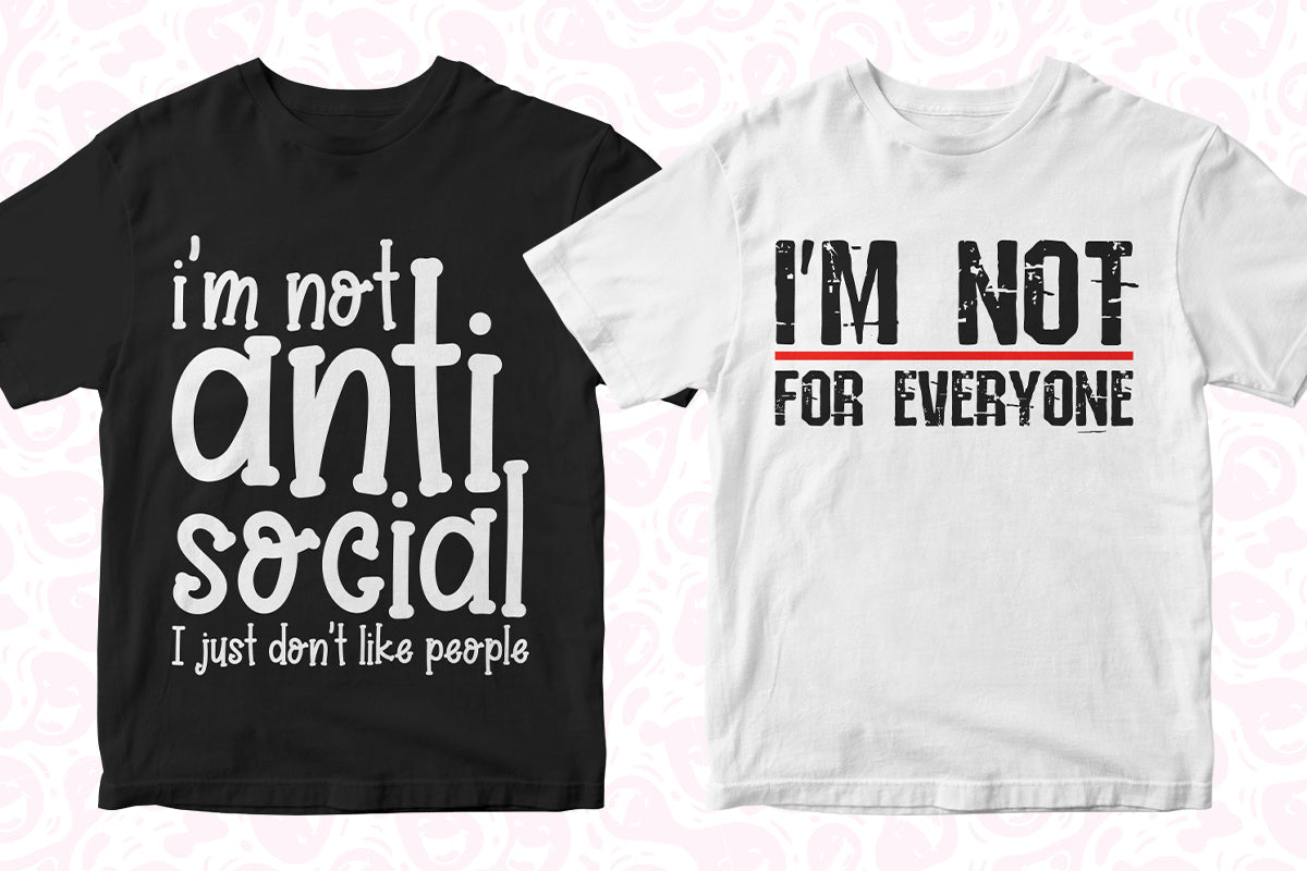 Anti-Social 50 Editable T-shirt Designs Bundle Part 1