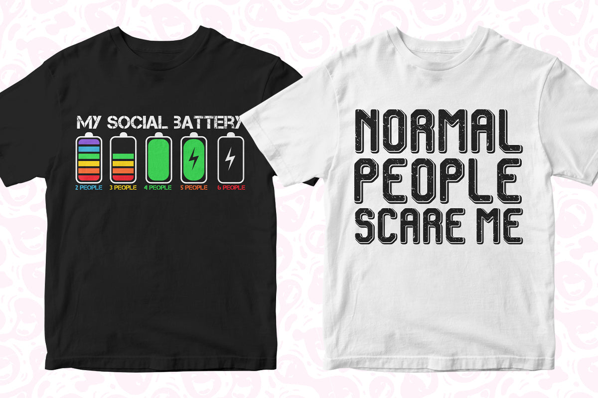 Anti-Social 50 Editable T-shirt Designs Bundle Part 1