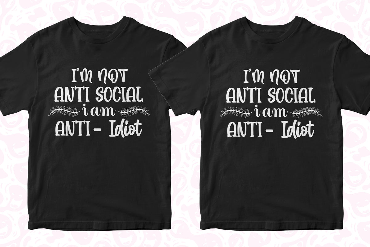 Anti-Social 50 Editable T-shirt Designs Bundle Part 1