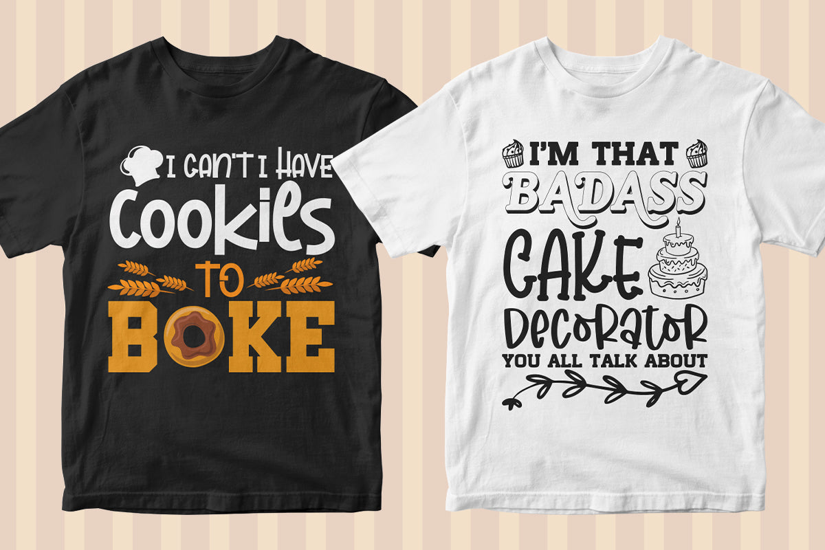 Baker 50 Editable T-shirt Designs Bundle Part 1