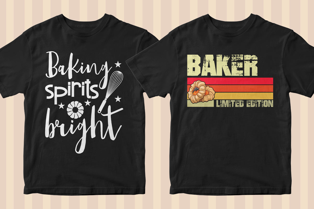 Baker 50 Editable T-shirt Designs Bundle Part 1