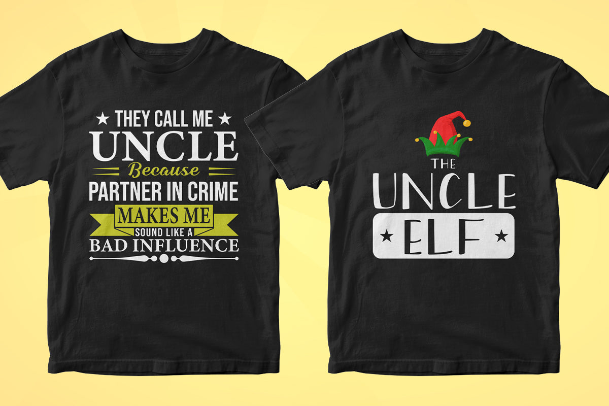 Uncle 50 Editable T-shirt Designs Bundle Part 1