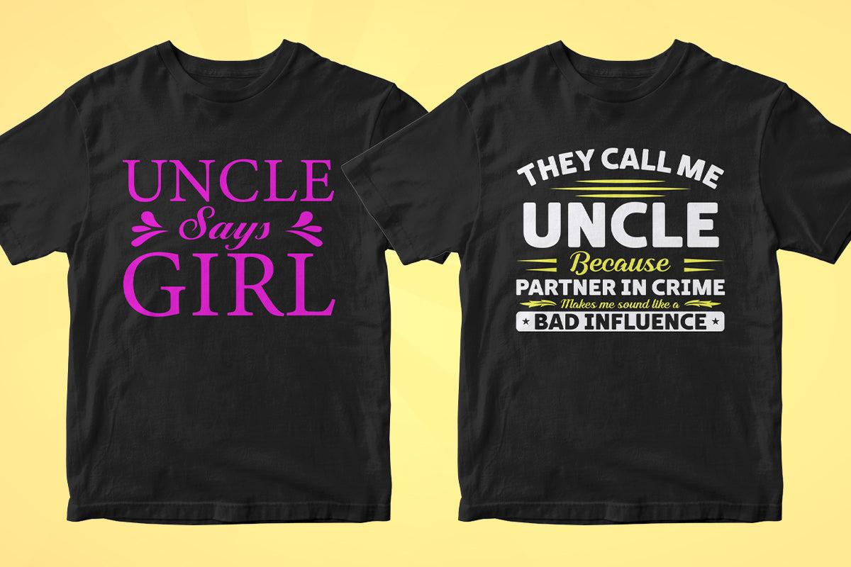 Uncle 50 Editable T-shirt Designs Bundle Part 1